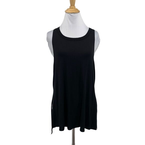 JoyLab Tank Top Womens S Small Black Knotted Racerback Double High Slit Athletic - Picture 1 of 15